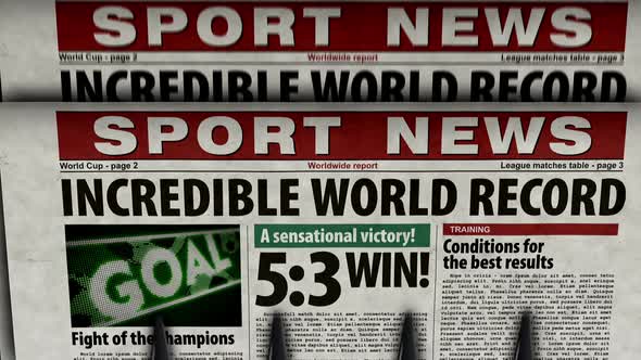 Sport news newspaper printing press