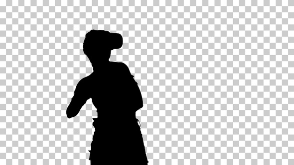 Silhouette girl dancing, Alpha Channel alt