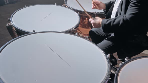 Musician Playing the Timpani