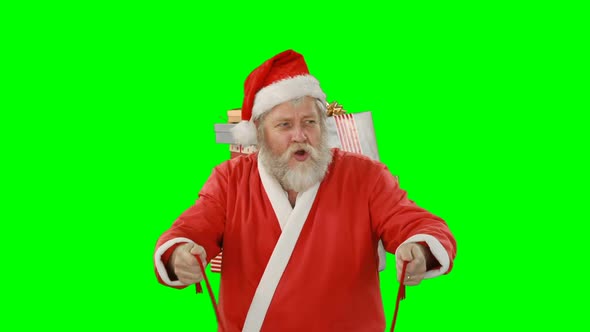 Santa claus riding sledge