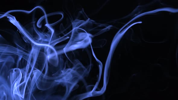 Abstract White Smoke on Black Background, Smoke Background ,Blue Smoke Background