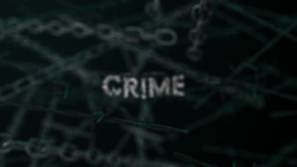 3D Dark Crime Background Word Crime