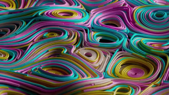 Multicolored Topographic Abstract Circular Fields