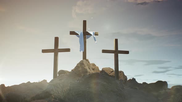 Three Crosses on a Hill