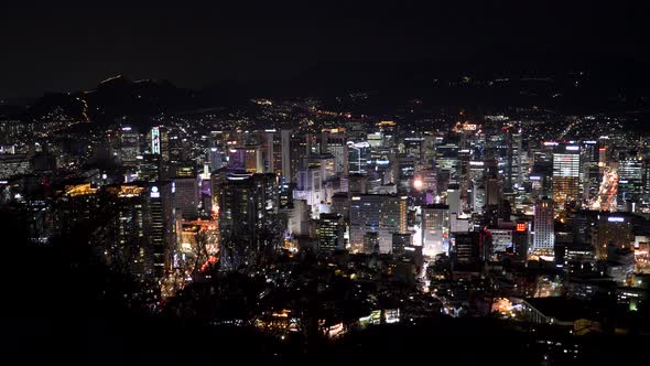 Illuminated Seoul at Night