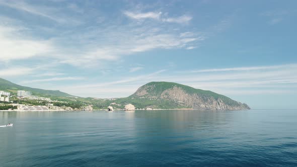 Gurzuf Resort City Panoramic View on Bear Mountain AyuDag Yalta Crimea