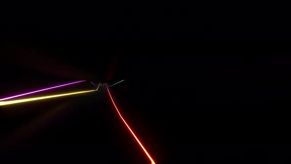 Color Neon Lines Corridor Digital Design Technology Fluorescent Background