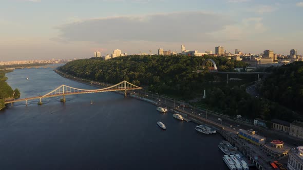 Aerial Sunset View of the Kyiv View
