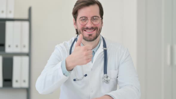 Portrait No Sign By Finger By Young Male Doctor