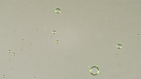 Macro Shot of Air Bubbles in Transparent Cosmetic Liquid Gel Cream