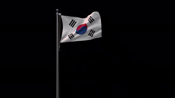 South Korea Flag With Alpha 4K