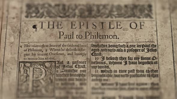 The Epistle Of Paul To Philemon, Slider Shot, Old Paper Bible, King James Bible