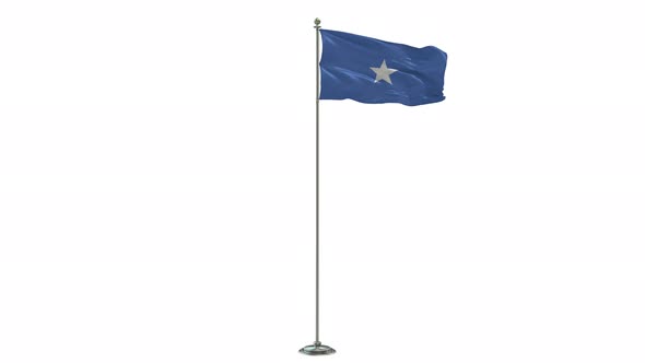 Somalia Looping Of The Waving Flag Pole With Alpha