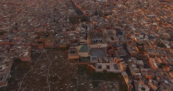 AERIAL: Old medina in Marrakech