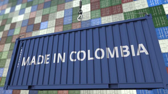 Container with MADE IN COLOMBIA Caption