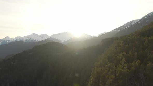 Aerial View of Beautiful Canadian Mountain Landscape