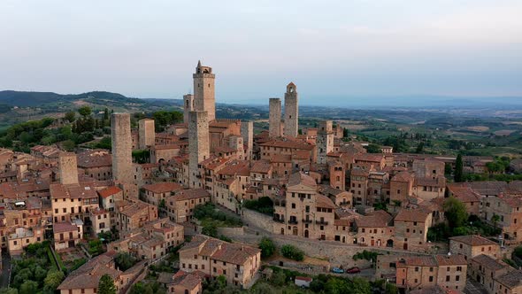 Aerial view of San Gimignano, Tuscany