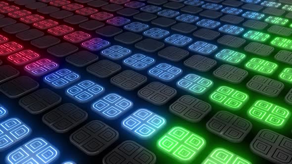 Colored Neon Button Loop Pack 4k