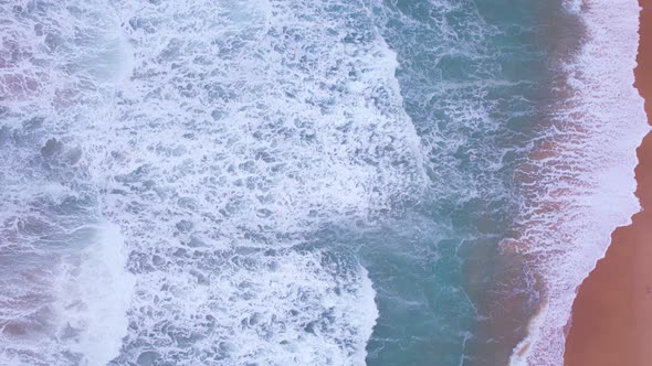 Top view tropical beach Amazing waves sea background