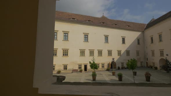 The interior courtyard of a building