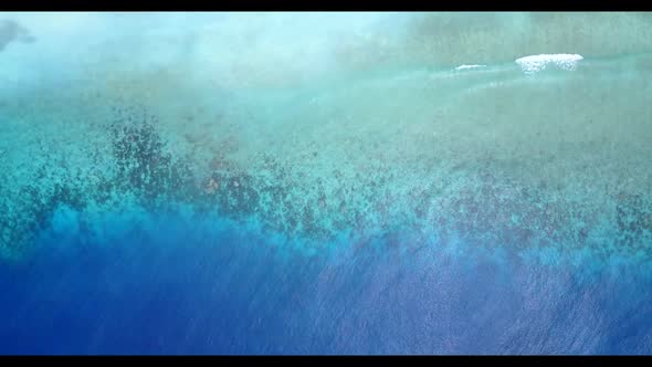 Aerial above seascape of beautiful coast beach break by shallow sea and white sandy background of a 