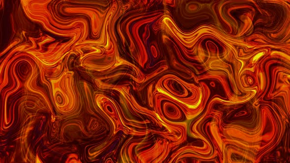 Black, Golden Red Dark Abstract Holographic Liquid Effect