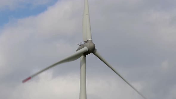 A wind turbine in close-up. East Frisia. Lower Saxony. Germany. 2020