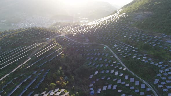 Solar power station in montain