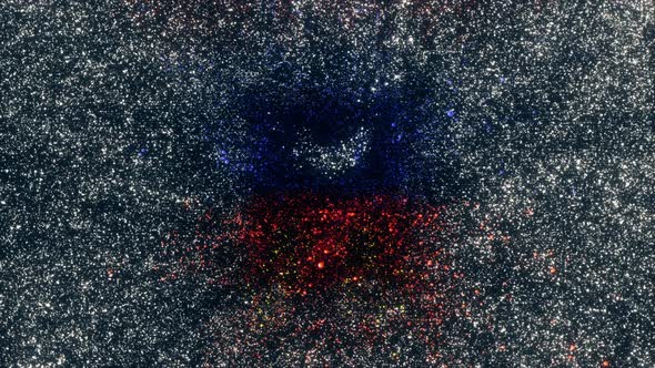 Mayotte Flag With Abstract Particles alt