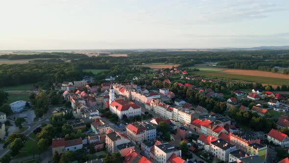 Aerial View of Small Town in Europe