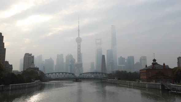 Shanghai Downtown In The Early Morning