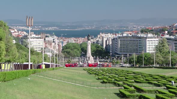 Eduardo VII Park and Gardens in Lisbon Portugal Timelapse Hyperlapse