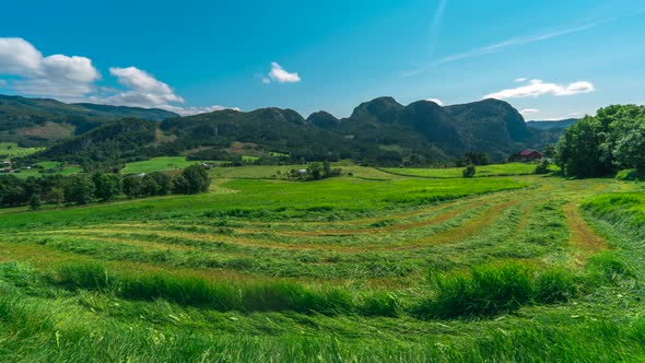 Silage production from lush green fields on Norwegian farm