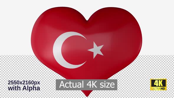 Turkey Flag Heart Spinning