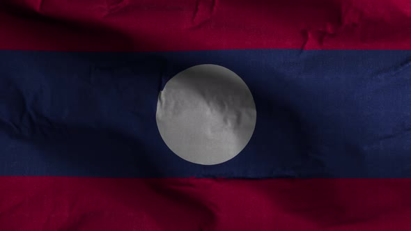 Laos Flag Textured Waving Background 4K