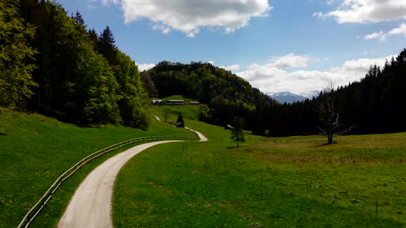 Beautiful view on the Hochsteinalm in Austria Mountain drone video