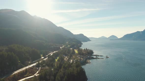 Aerial View of the Sea To Sky Highway