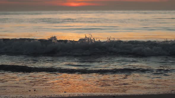 Best Beautiful Sunset or Sunrise on Paradise Sand Beach on the Island in Slow Motion