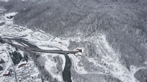 Winter Mountain Landscape The Rosa Khutor Alpine Resort Near Krasnaya Polyana Panoramic Background