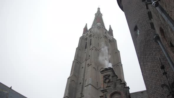 Bruges Castle With Smokestack