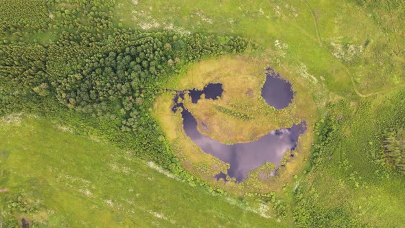 The Mysterious Lake Seems to Be Laughing Slyly an Aerial View