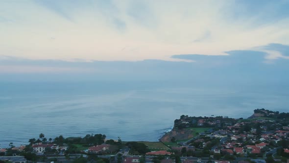 Early morning drone view above the Palos Verdes Estates, California. ( DJi Spark Drone footage I 30