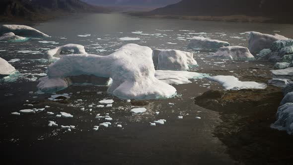 Ice Icebergs in Greenland at Summer