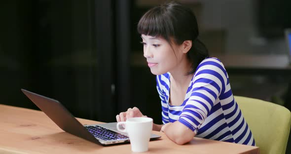 Woman Watch on The Laptop Computer