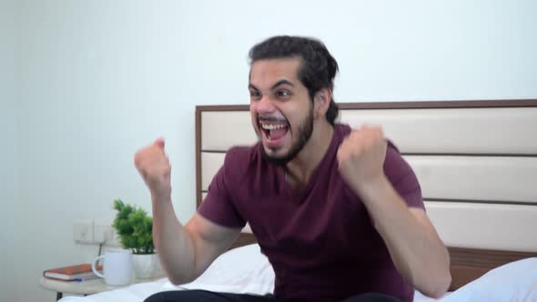 Excited Indian man