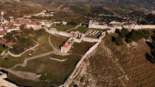 Aerial View of the Old Fortress in Mountains