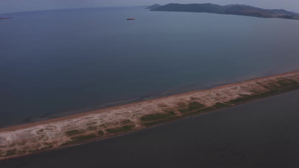 Aerial View of the Nazimov Sand Spit Russia