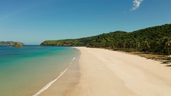 Tropical Beach with White Sand View From Above alt