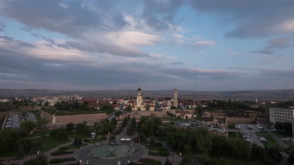 Day to evening timelapse of Alba Iulias city