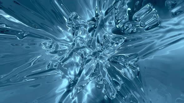 Abstract ice crystal blue background spinning seamless loop
